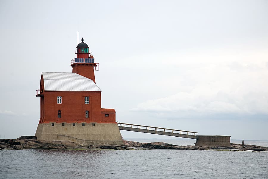 Porkkala lighthouse on rocky Finnish coastline