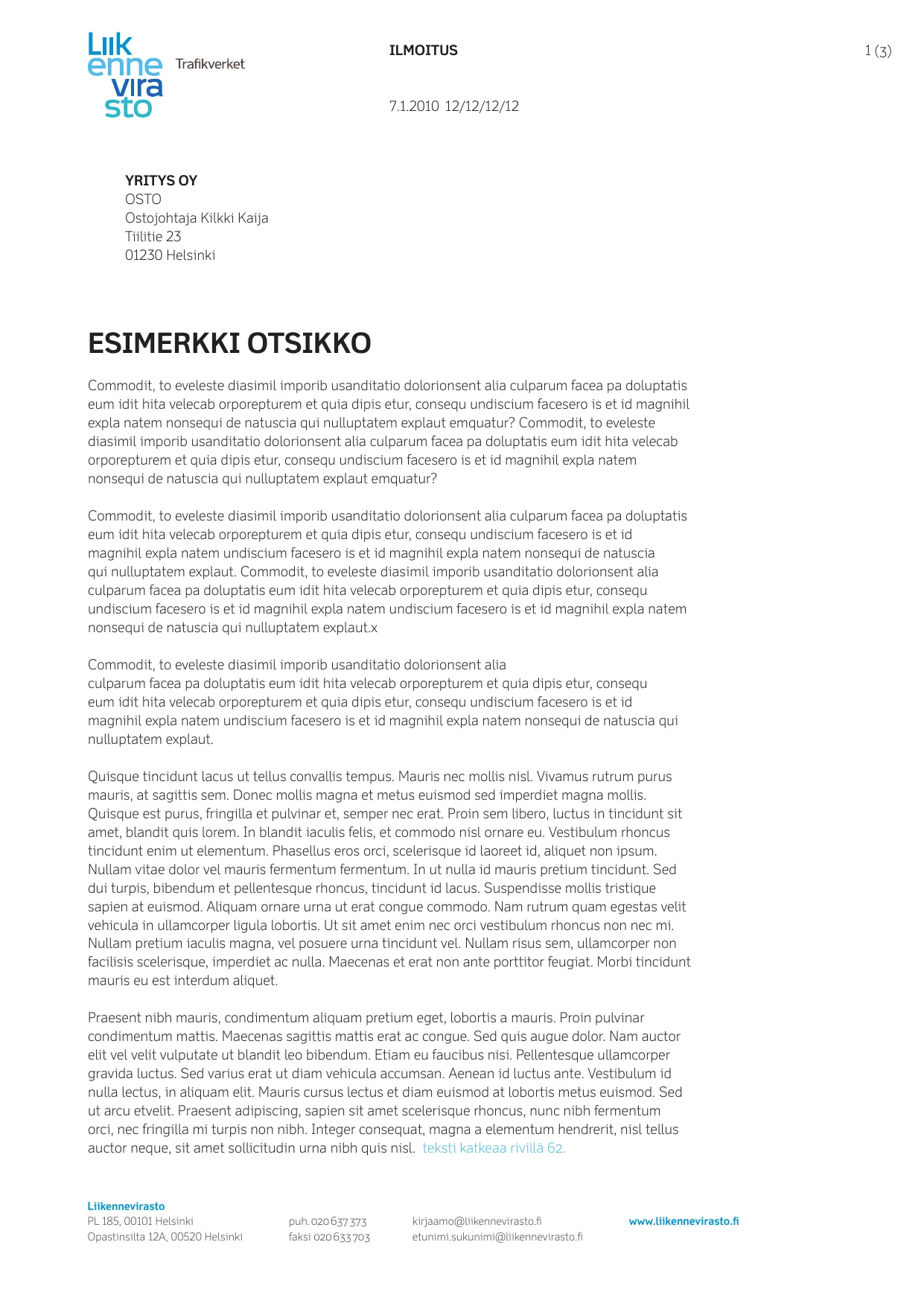 Official letterhead with logo and structured layout