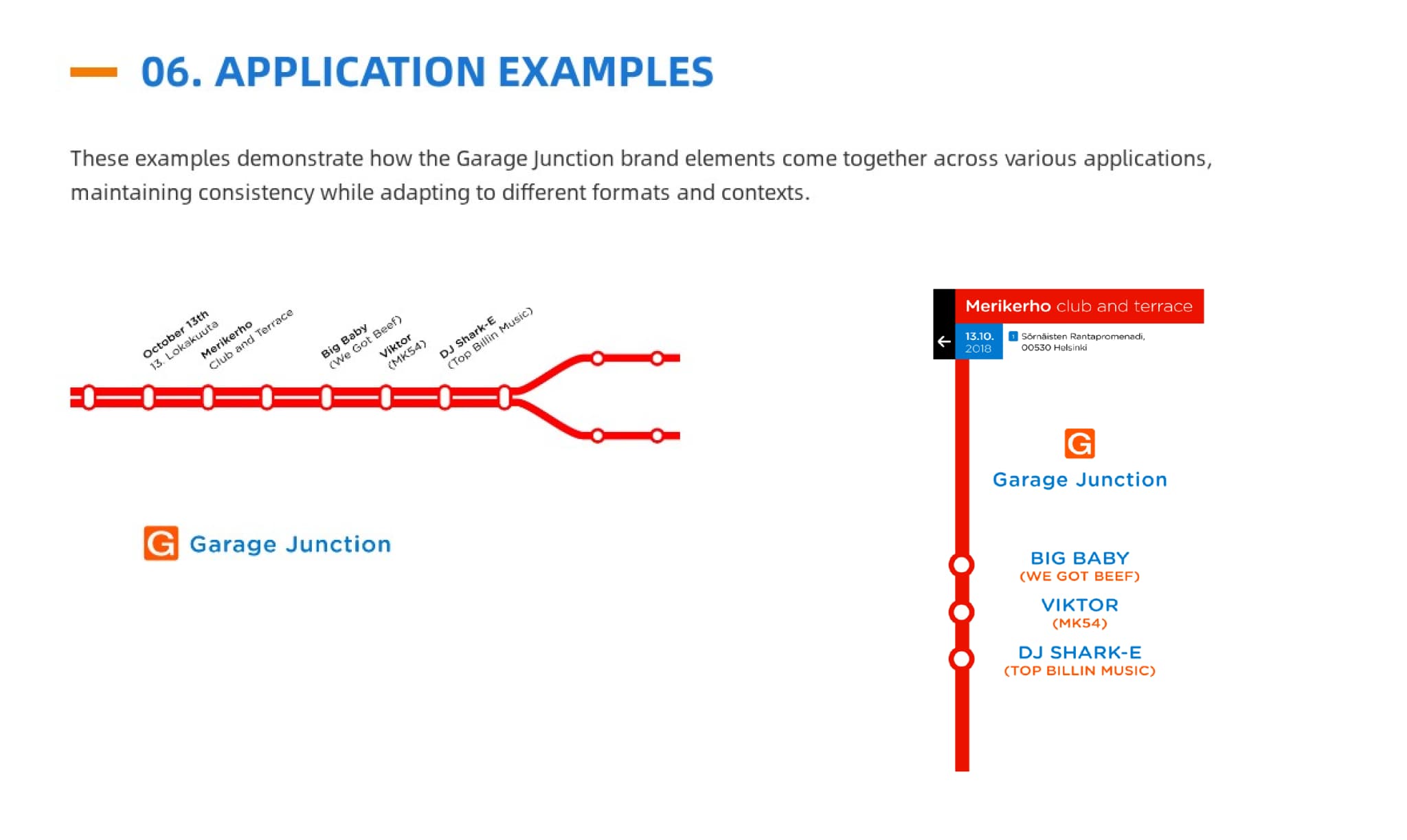 Garage Junction brand application mockup