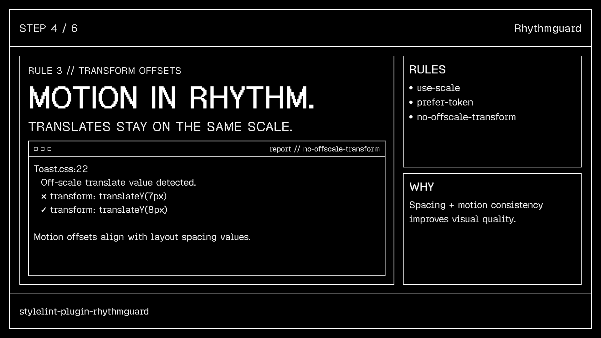 Rhythmguard no-offscale-transform rule: transform translations enforced on scale.