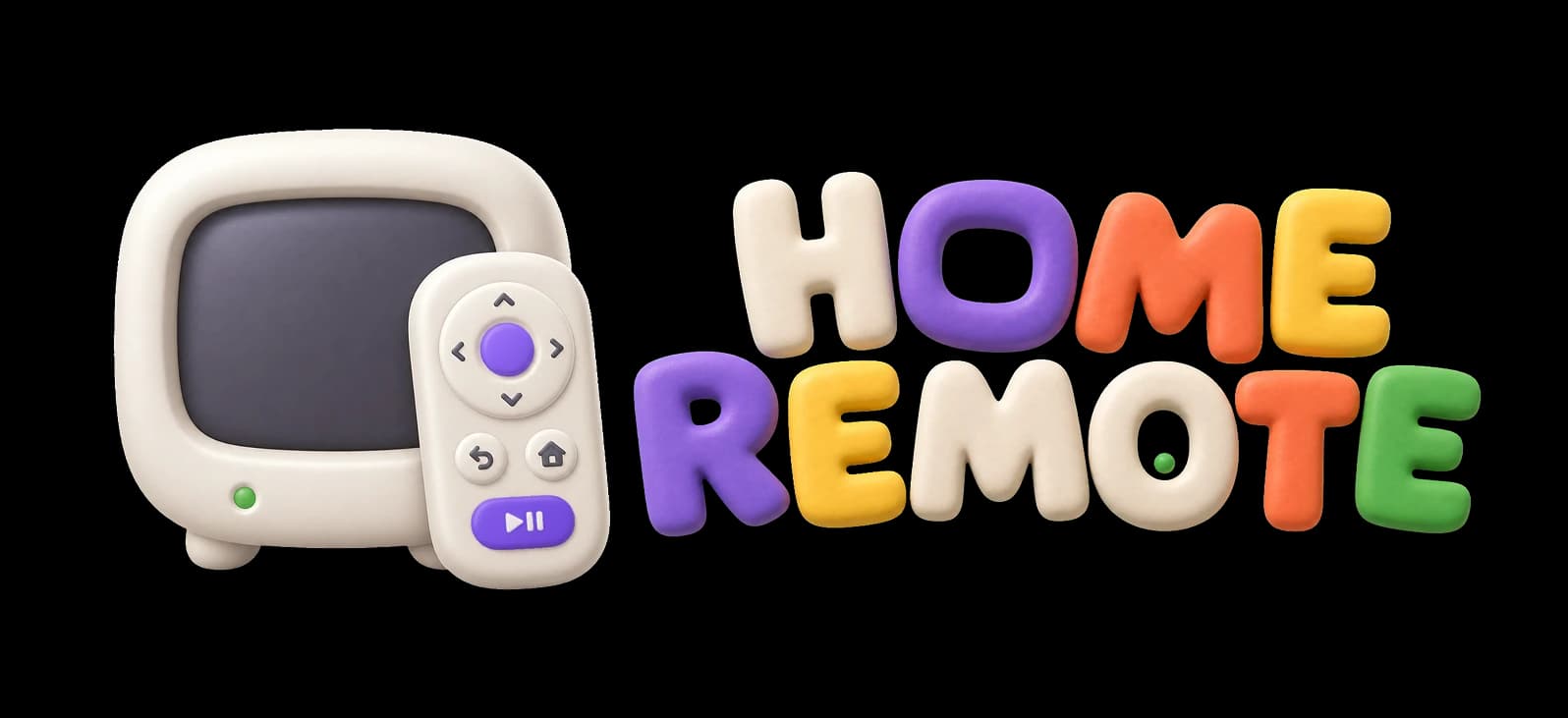 Home Remote clay app icon next to the hand-modelled Home Remote wordmark
