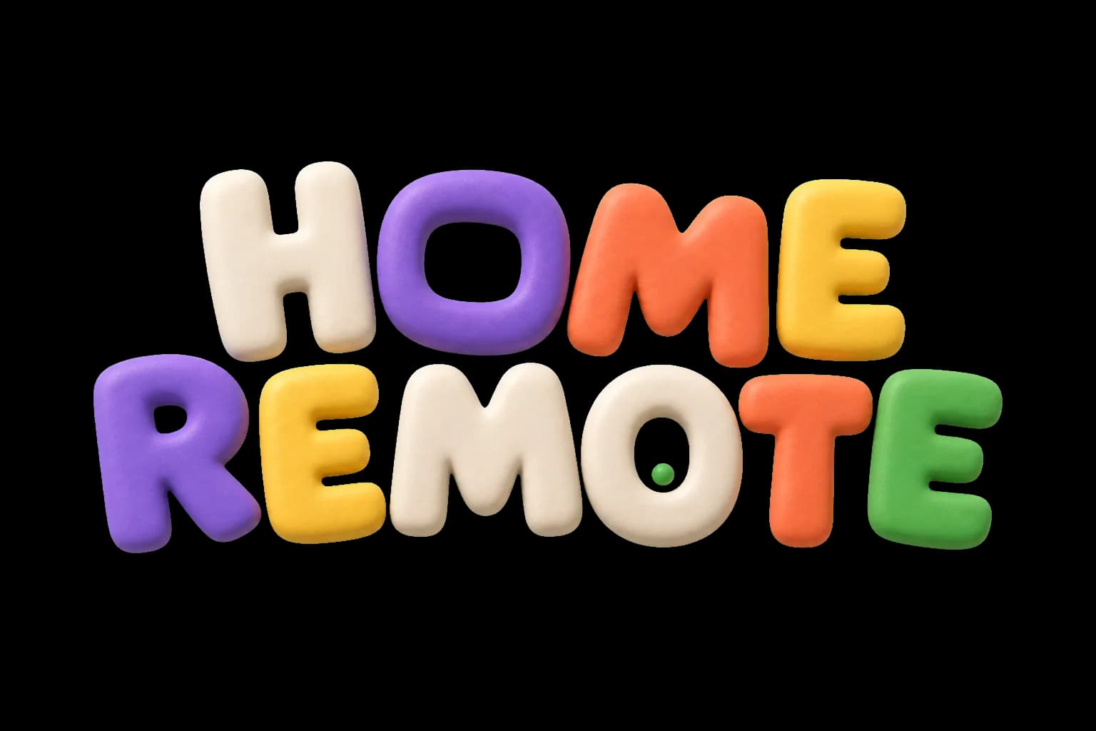 Hand-modelled clay Home Remote wordmark