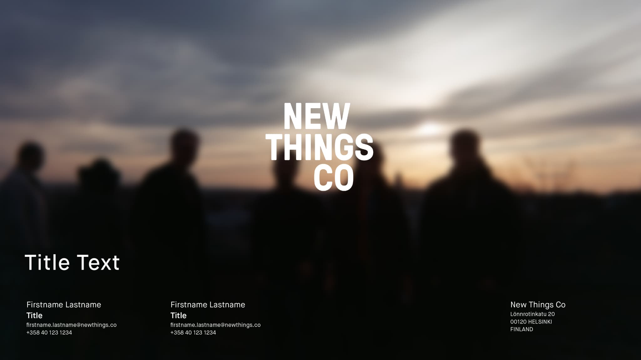 New Things Co presentation template title slide