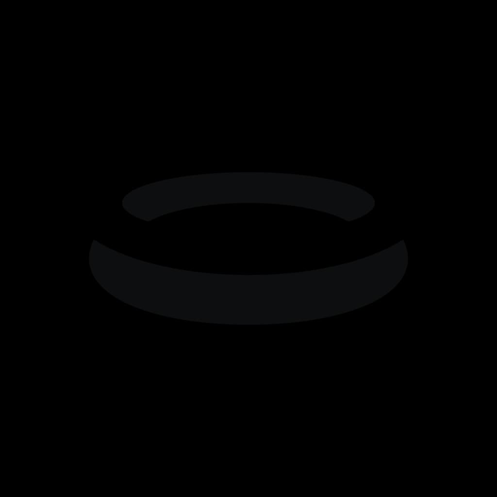 The Ring Stats mark on its own: a split ring seen at an angle