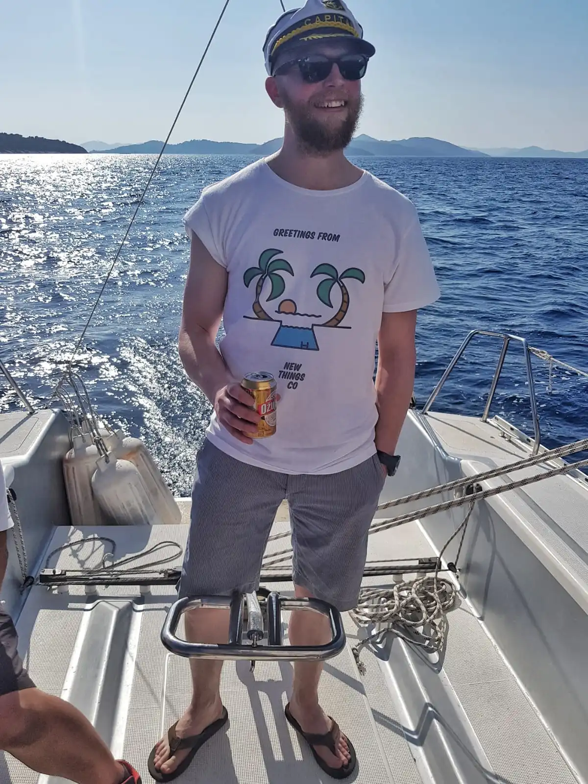 CEO wearing New Things Co Croatia trip t-shirt